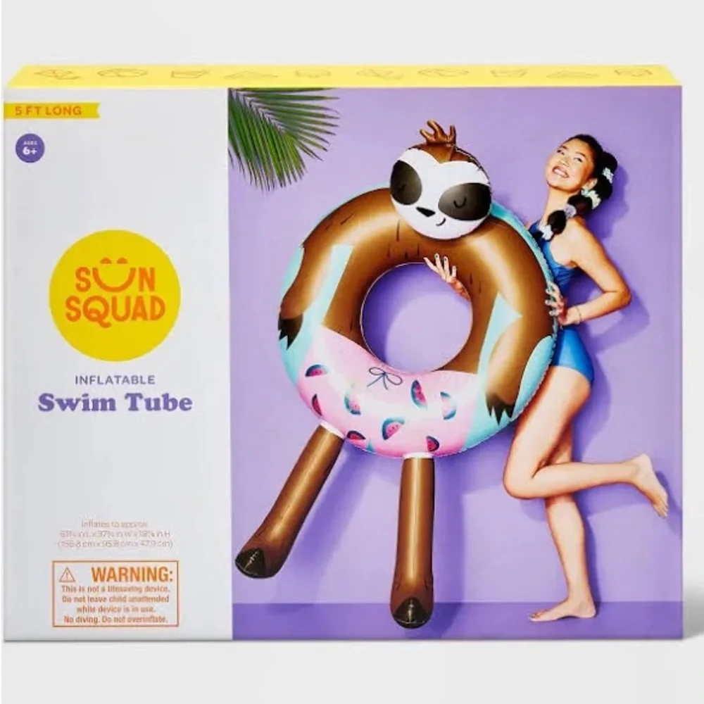 NWT Sun Squad Sloth Tube Novelty Float